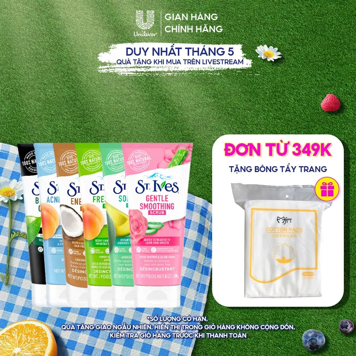 [Live] Sữa rửa mặt tẩy tế bào chết St.Ives 170g (tùy chọn mùi)
