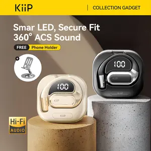 KiiP DTH21 TWS Sport Earphone OWS Headset Bluetooth Sport Gaming Low Latency HiFi Stereo dengan LED Pintar