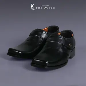 KQ Indonesia Sepatu Pantopel Pria K-6201 Original Kulit Asli - Black