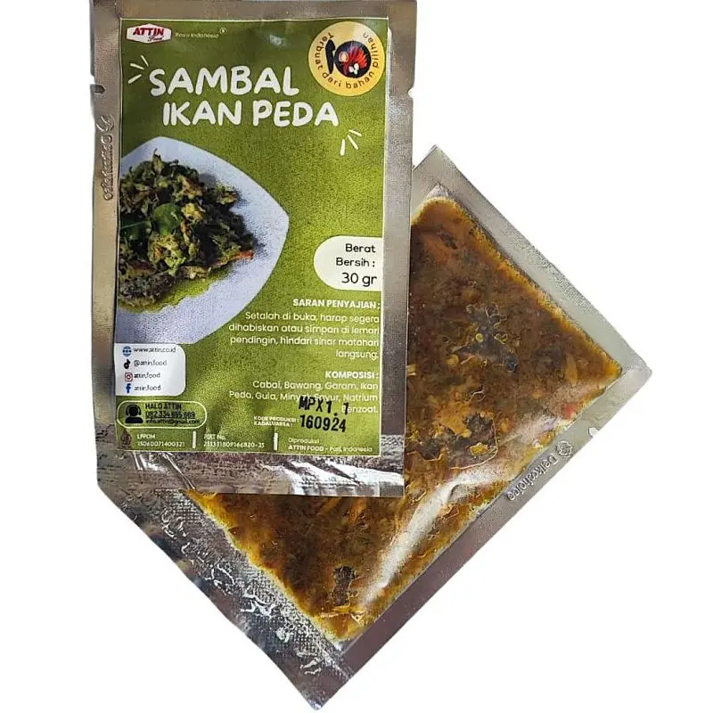Sambal Ikan Peda Cabe Ijo Sachet 30gr Siap Makan Attin Food