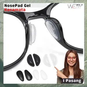 Nosepad Gel Grid Anti Slip Silikon Kacamata Pencegah Turun - 1 Pasang - Hitam, Frame