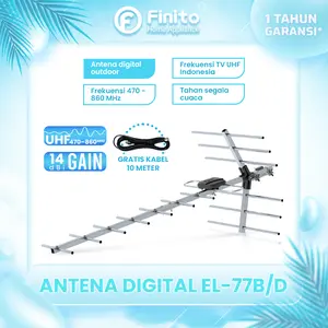 FINITO Antena Outdoor Yagi Elston EL-77B/D Tulang Ikan TV Digital Outdoor Support STB dan TV Digital