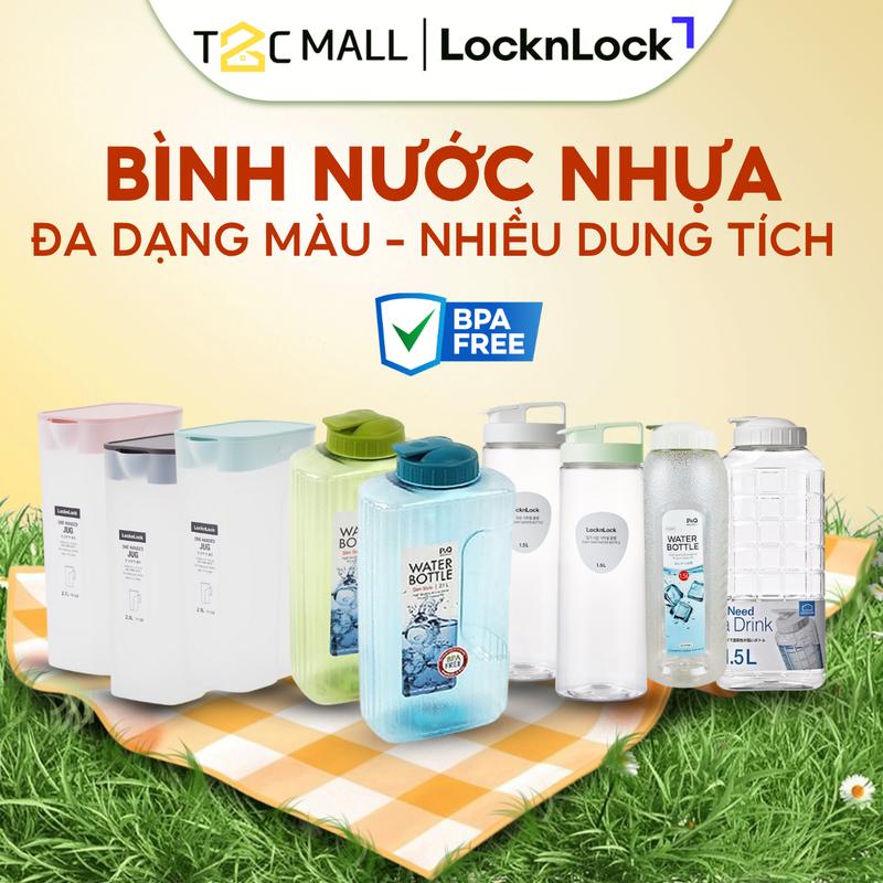 Bình Nước Nhựa LocknLock 1.5Lít- 2.1L Bình Đựng Nước BPA Free An Toàn P-00097W P-00052GRN -T2CMall 