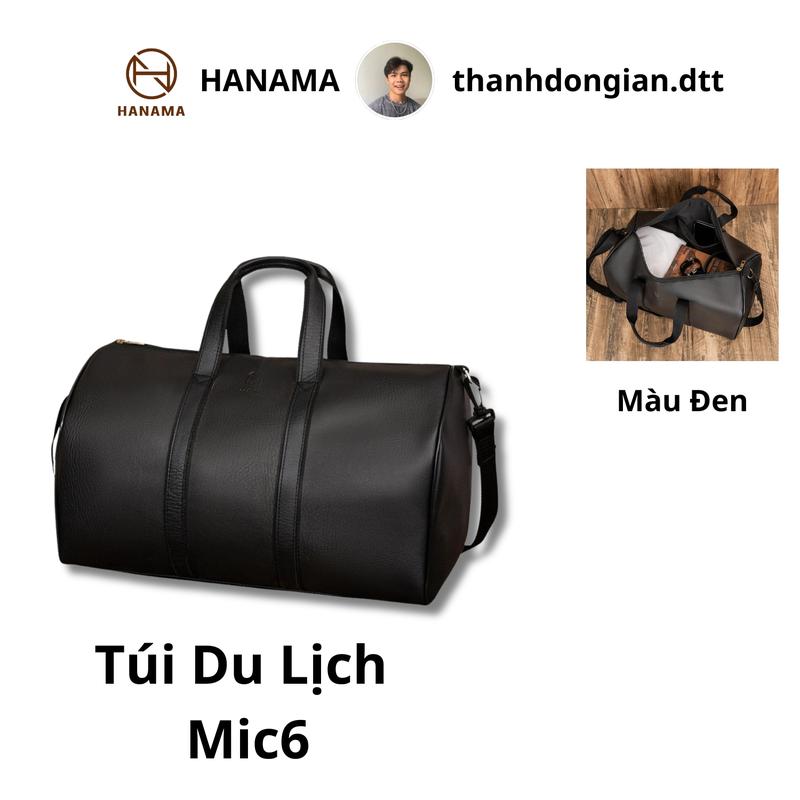 (ĐỘC QUYỀN_TGD_GIÁ SOCK ) Túi xách du lịch về quê công tác ngắn ngày Mic 6 màu đen Da Unisex sức chứa khoảng 4-5 bộ quần áo