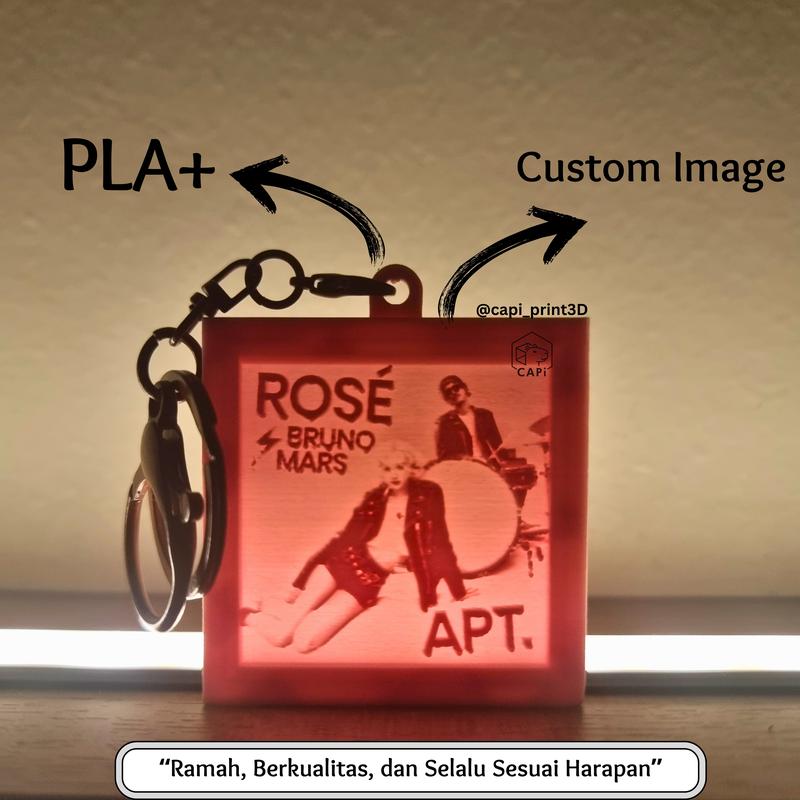 Custom Keychain Lithophane (Gantungan Kunci) – Gambar Favoritmu 1