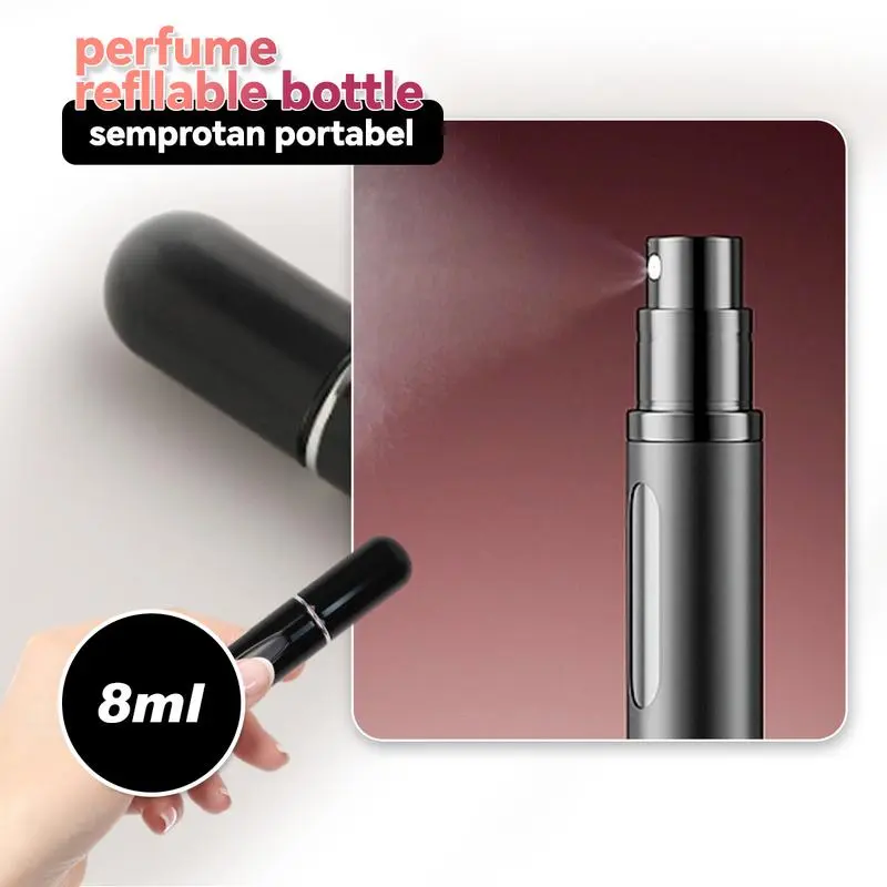 8ml recyclable and refillable perfume bottle portable push-type perfume dispensing bottle high-end hydrating transparent rotating fine