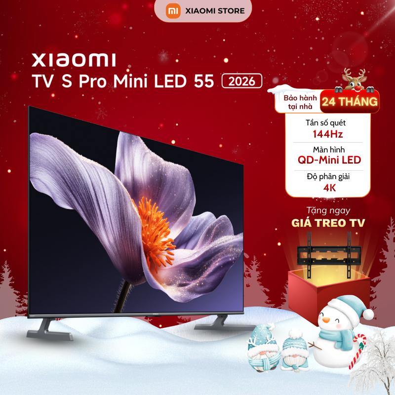 Tivi Xiaomi S Pro Mini LED 55 Inch 2026 Độ Phân Giải 4K Google TV - Bản Quốc Tế Bảo Hành 2 Năm
