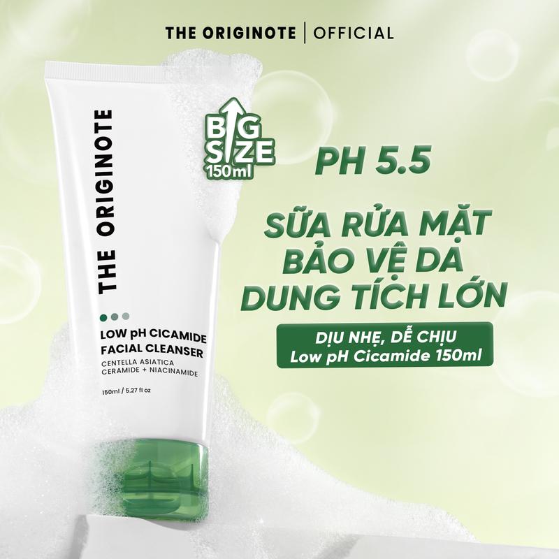   MỚI  Sữa rửa mặt The Originote Low PH Cleanser 150ml dưỡng ẩm sạch sâu Hỗ trợ giảm mụn cho mọi loại da 