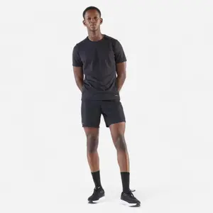 Decathlon KIPRUN Baju Lari Pria Run Dry Breathable - Hitam - 8488034