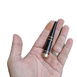 Karya aksesoris kerajinan tangan stikmakan sumpit kayu hitam ring double Chopper gold kuningan UK 8-9cm kuat glowing cod bayar ditempat