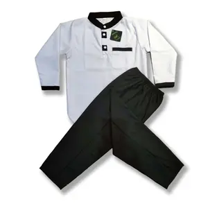 Setelan Baju Koko Anak Model Panda Warna Putih Hitam Usia 1-13 Tahun - Muslim, Peci