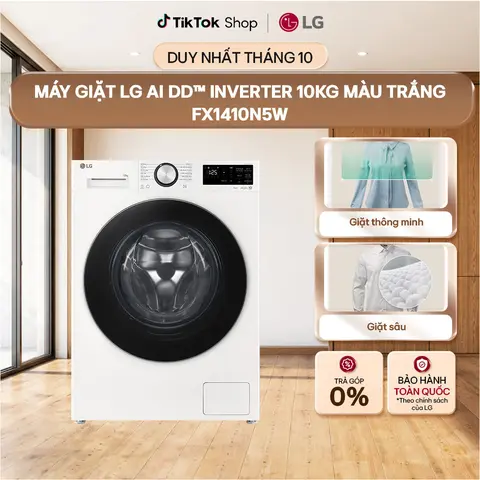 Máy giặt LG AI DD™ Inverter 10kg màu trắng FX1410N5W