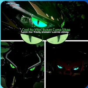 【mobildage】Stiker Mobil Mata Setan Laser Bercahaya Warna-warni Refleksi Depan Mobil Malam Hari untuk Semua Mobil dan Sepeda Motor - Car Glow in the Dark Kendaraan