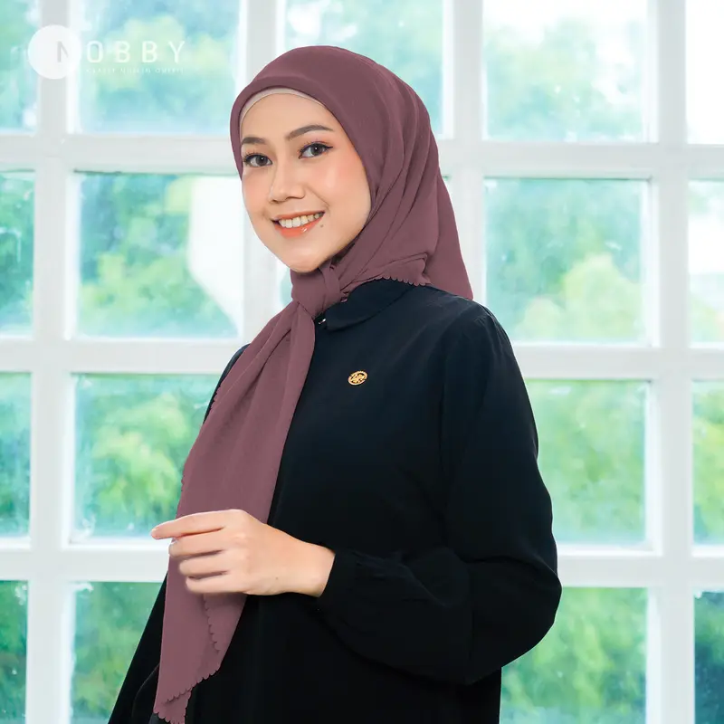 Nobby - Ruby Scarf Hijab Segiempat Bahan Voal Lasercut Cutting Lembut Kerudung Square Muslim 0