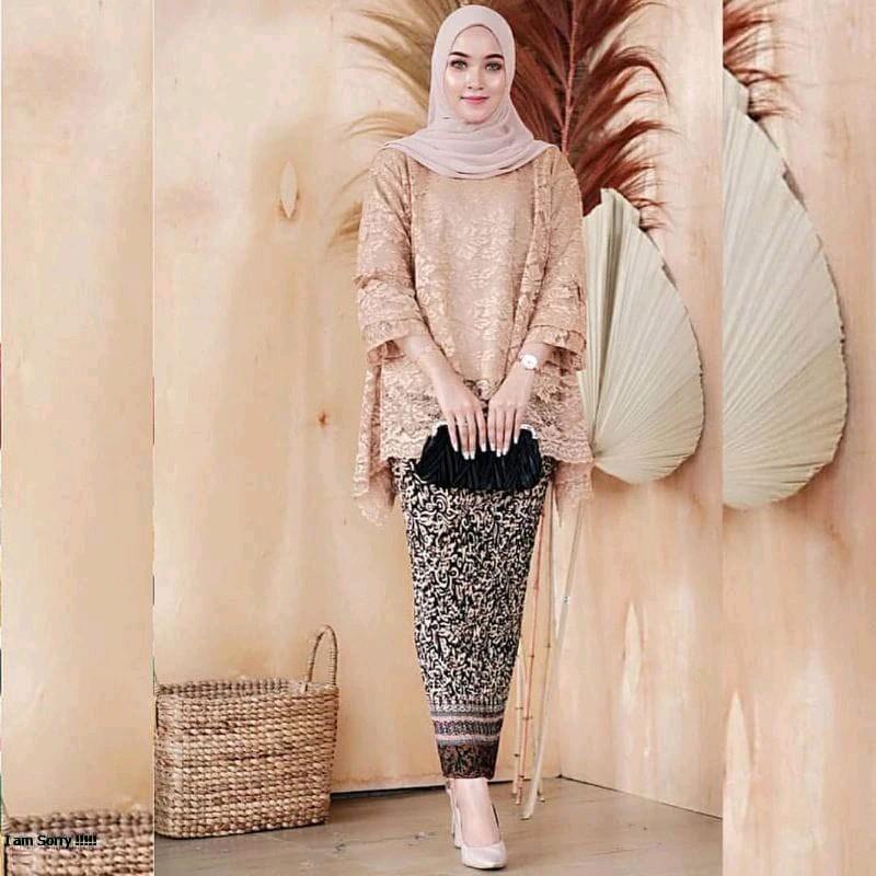 PROMO SET KEBAYA RINJANI JUMBO KEBAYA BURKAT ORIGINAL Dress Setelan Baju Wanita Tebal 2