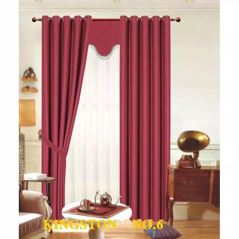 gorden minimalis embos polos Jendela Pintu Tali Curtain 3