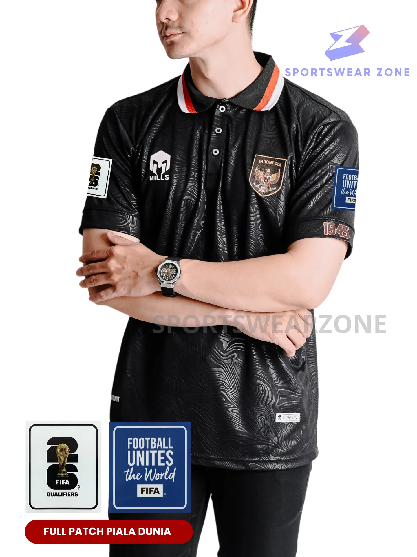 FullPatch  Baju Jersey Timnas Indonesia Mills Home Away 2024 Unisex Atasan Terbaru Sport