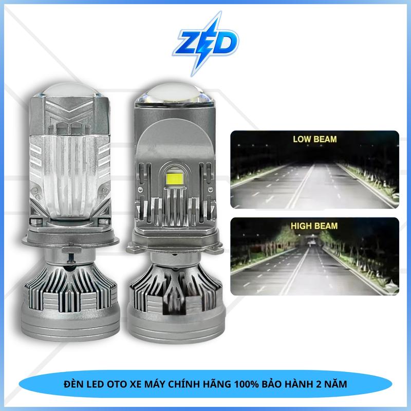 Đèn Pha LED Bi Cầu F55 ZED LIGHT - 120W Dải Sáng Rộng Pha Chiếu Xa Trên 200m Chống Chói - Bảo Hành 24 Tháng - Chuyên Lắp Oto Xe Máy Chân H4