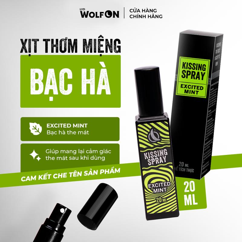  Xịt Thơm Miệng Kissing Spray Wolf ON Hương Excited Mint Bạc Hà The Mát Sảng Khoái Nhỏ Gọn 20ml 