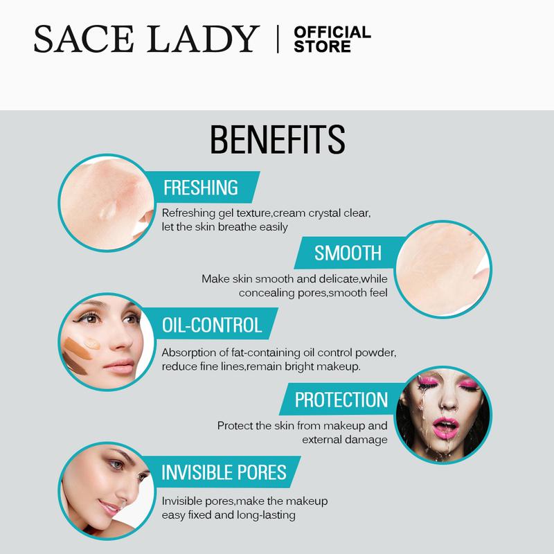 Kem Lót Nền Trang Điểm, SACE LADY, Lì Mịn Màng, Lỗ Chân Lông, Mỹ Phẩm Mặt Vô Hình 6Ml 4