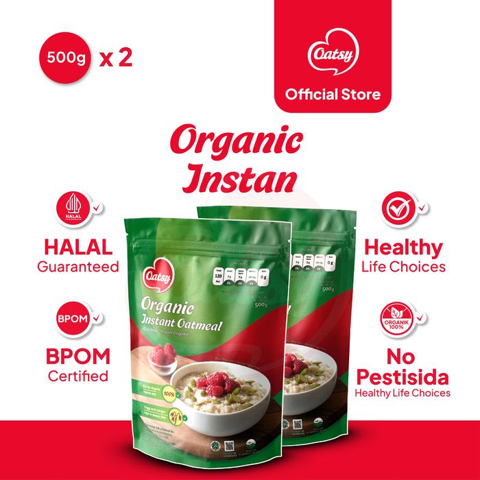 Gambar OATSY Organic Instant Oatmeal 500gr (Double Pack) dari Oatsy Oatmeal & Muesli Kota Administrasi Jakarta Barat Tokopedia