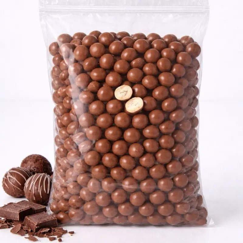 Bola Coklat Isi Biskuit 1KG Mini Cokelat Kiloan Snack Grosir Untuk Camilan Harian Anda Chocolate Food Cemilan murah