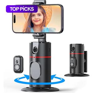 国民の日は、自動追跡電話ホルダー、360°回転可能な電話カメラマウント、iPhone Android用のリモートSelfieスティック付きのスマートシューティング電話追跡スタビライザーを提供します。