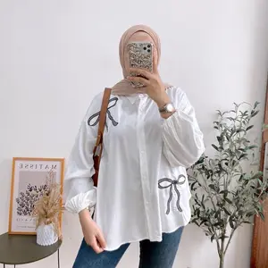 Luna Blouse Kemeja Bordir Wanita Terbaru Rayon Twill Premium Atasan Nyaman