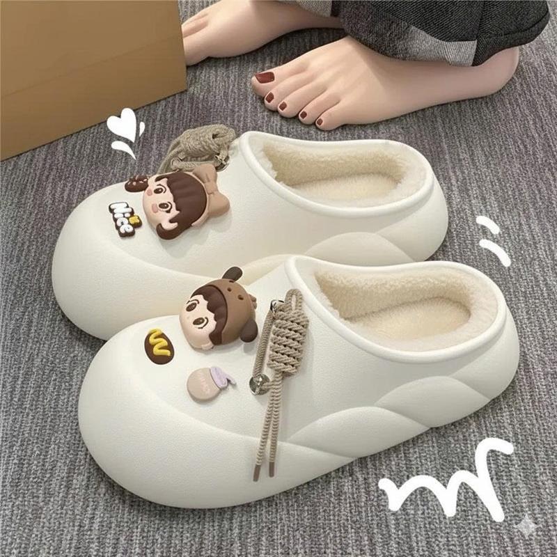   XẢ KHO  Sục nữ lót lông mùa đông thiết kế họa tiết dây thừng phong cách 2025- Lù Store 