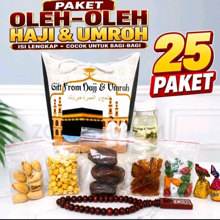 Paket Oleh-oleh Haji & Umroh Murah Meriah Isi 25 Pcs Lengkap untuk Bagi-bagi Hadiah