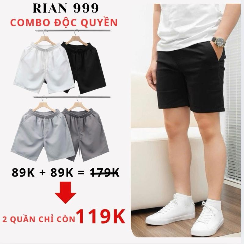 [DUY NHẤT HÔM NAY] Combo 2 quần short kaki RIAN form trên gối trẻ trung, vải kaki không giãn Nam có túi - RA.K1