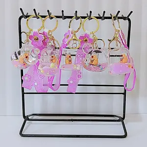 Gantungan Kunci Air Capybara/Gantungan Kunci Akrilik Air/Gantungan tas,dompet/Aksesoris Gantungan Tas/Gantungan Kunci Air Ungu