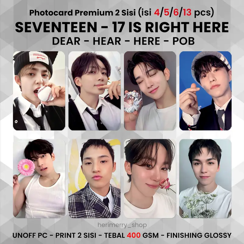 (ISI 4/5/6/13 PCS) Photocard SEVENTEEN 17 IS RIGHT HERE - PC Premium 2 Sisi Kartu Kpop Merch Unofficial SVT Maestro Lalali 17IRH 0