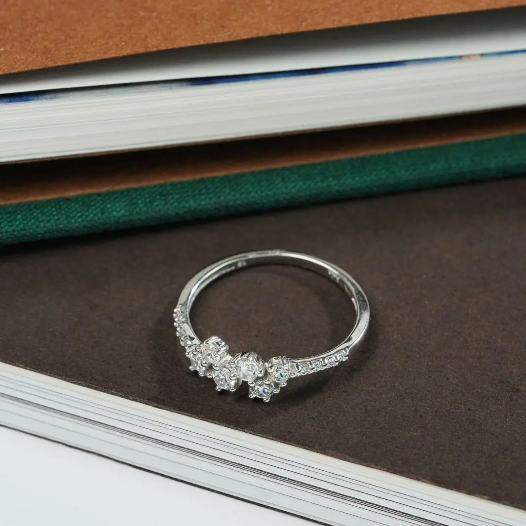 Cincin Emas Kadar 8K Hala Model Mata Full White Gold - Hala Gold