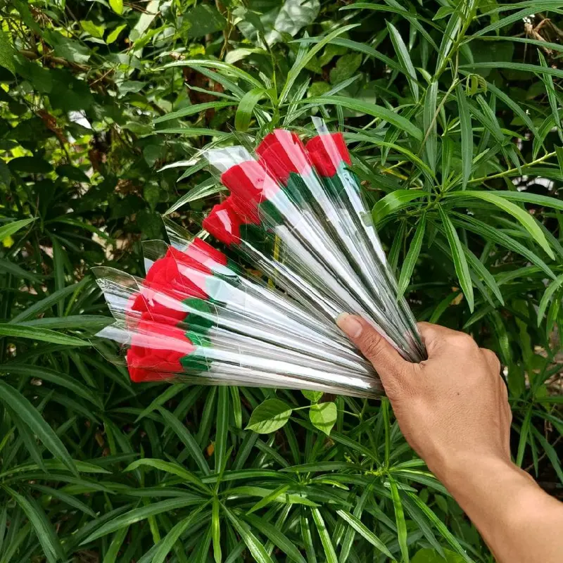 20k dapat 10 tangkai bunga flanel setangkai rangkaian Mawar 0
