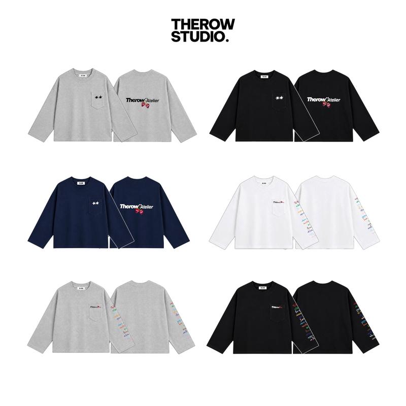[THÊM XƯỢC TÚI RÁCH] THEROW Áo Thun Tay Dài " PHỐI TÚI " Long Sleeve Boxy 250gsm Form Rộng Cổ Tròn  Unisex Nam Nữ Phong Cách Basic Thoải Mái - TTDTUI01