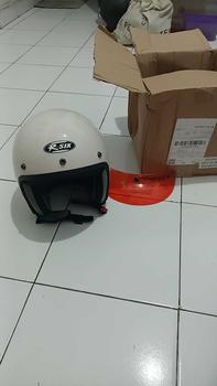 Product Review of Helm Bogo Polos Pria Wanita  Hijab Friendly Terbaru Retro Pet SNI Kaca Motorcycle from @**1 0