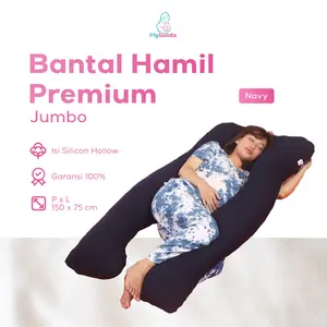 My Bunda Collection - Bantal Penyangga Perut Jumbo Warna Navy | Bantal Ibu Hamil Premium - Bantal Bumil Busui