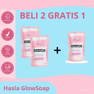 Beli 2 Gratis 1 Hasla Beauty Glow Soap Sabun Brightening Booster Sabun Memutihkan Badan Mencerahkan Wajah Kusam Glowing Menghilangkan Jerawat Muka Bersertifikat BPOM