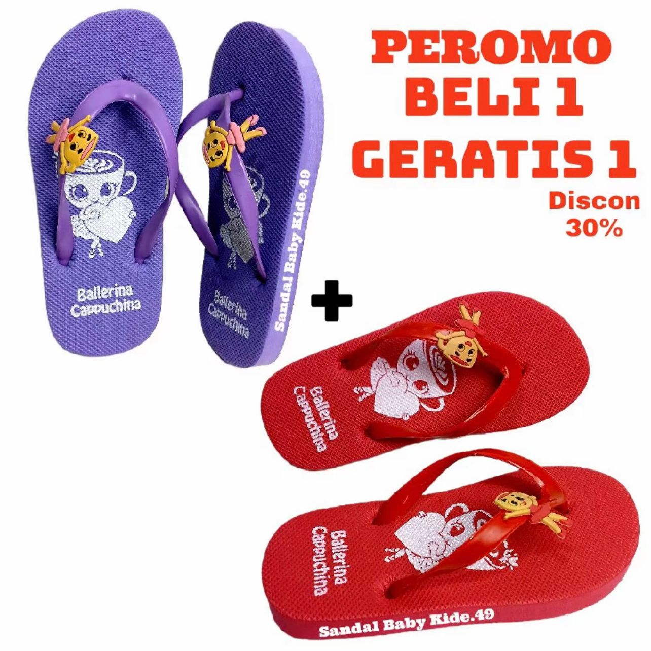 promo beli 1 gratis 1 sandal anak perempuan Ballerina Cappuchina promo beli 1 gratis 1 sandal anak perempuan Ballerina Cappuchina