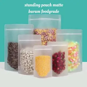 10pcs STANDING POUCH MATTE DOVE BURAM | PLASTIK ZIPLOCK MAKANAN MATTE / CLEAR Bening
