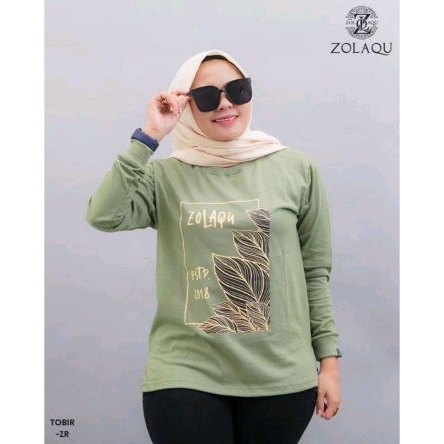 Kaos Wanita Zolaqu Original/Atasan Combed Lengan Panjang/Baju Muslimah Terlaris Katun Combed/Kaos Lengan Panjang Wanita Katun Tebal/Baju Basic Oblong Wanita Sablon Dewasa 2