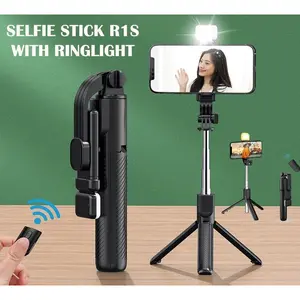 Tongsis Tripod 3 in 1 Bluetooth Selfie Stick Remote Control