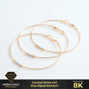 [Kerbau Gold] Gelang Emas Coker Candy Ball 8K - Emas Asli 100%