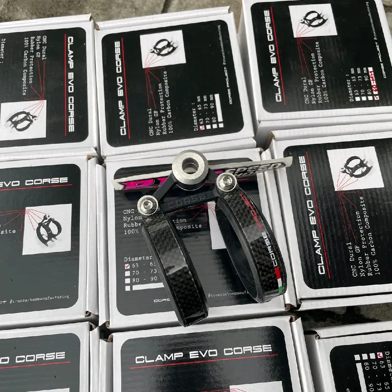 Klem Cilincer 2tak carbon tipe evo / klem knalpot 2tak carbon evo corse project 1
