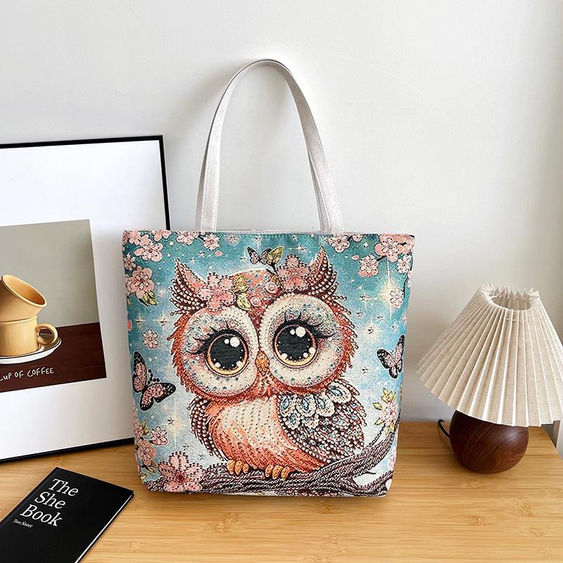 Túi Tote vải Canvas thời trang mới dung tích lớn thêu hai mặt có khoá kéo túi đi chơi túi đựng đồ du lịch cỡ lớn nhiều mẫu lựa chọn TT405