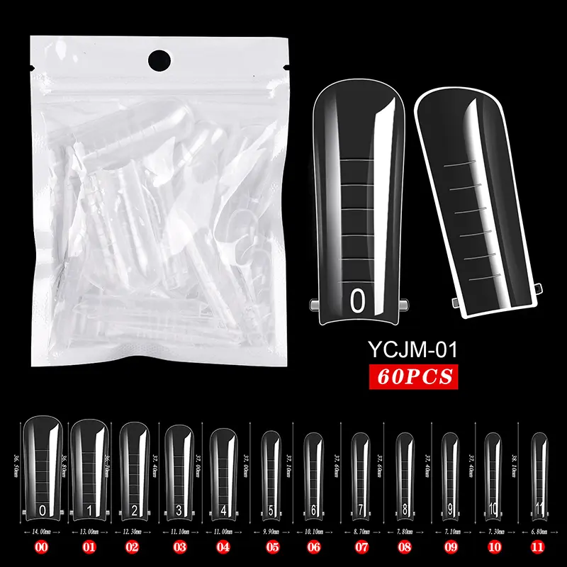 Móng Tay Giả, Khuôn Nối Móng Tay Điêu Khắc, Dụng Cụ Làm Móng Acrylic Xây Dựng Nhanh, Che Phủ Toàn Bộ, 60 Chiếc 5