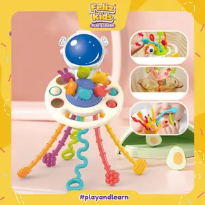 [FELIZKIDS] [FK171] Baby Teether Sensory Motorik Pull String Toy Baby Teether Gigitan Bayi Mainan Edukasi Anak Bayi