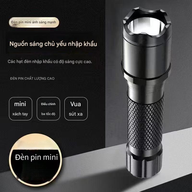 Đèn pin mini với đèn LED công suất cao, chống nước, sạc USB, pin tích hợp…