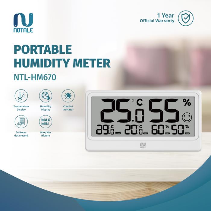 Gambar Notale Hygrometer Thermometer Humidity Meter Alat Ukur Kelembapan Suhu HM670 dari Notaleid Kota Administrasi Jakarta Utara Tokopedia